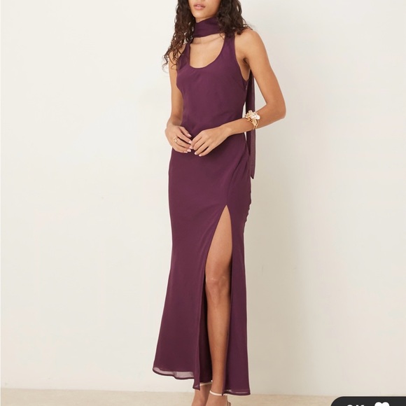 ASOS Dresses & Skirts - ASOS Plum Maxi Dress with High Side Slit